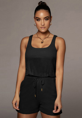 Women Solid Sport Sleeveless Romper