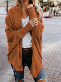 Autumn and winter Bat Sleeves loose knitting cardigan women's shawl coat