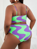 Plus Size Swimsuit Digital Print Plus Size Two Pieces Women's Bikini Swimear