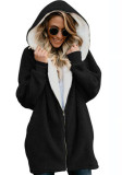 Fleece Hooded Maxi Hoodies Women's Autumn and Winter Plush Coat Women