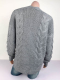Autumn and winter sweater women rough roughened yarn fried dough twist knitting cardigan sweater women
