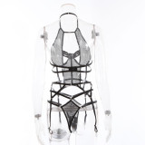 Women mesh lace See-Through Sexy Lingerie Set