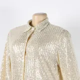 Sexy sequin shirt dress