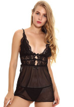 Nightclub Women'S Sexy Pajamas See-Through Lace Strap Dress