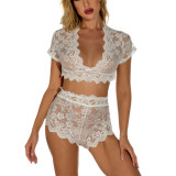 Women'S Fashion Lace See-Through Sexy Lingerie Set Two Pieces Set