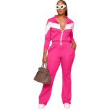 Fall Winter Fashionable Casual Tracksuit Zipper Two-Piece Pants Set