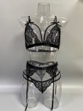 Female Lace Hollow Out Sexy Bra Panty Lingerie Set