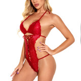 Women'S Deep V Camisole Lingerie One-Piece Sexy Teddy Lingerie Lace Onesie Sexy Pajamas
