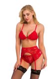 Women Lace Bow Lace-Up Three-Piece Sexy Lingerie
