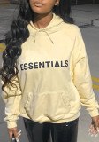 Women'S Fashion Fall Fashion Trend Solid Letter Hooded Long Sleeve Hoodies