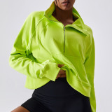 Pullover Half Zipper Turtleneck Fitness Sports Top Windproof Warm Outdoor Running Loose Long Sleeve Women Sweatshirt