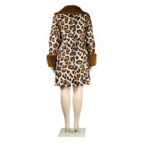 Plus Size Sexy Casual Printed Coat With Detachable Fur Collar