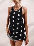 Women Polka Dot Lace Up Sexy Backless knitting Top