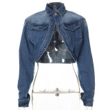 Women's Fall Sexy Casual Cropped Denim Jacket