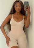 Women's Spring Suspenders Slim Plunging Butt Lift Casual Sport Cargo Rompers