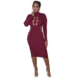 Women's Ribbed Perforated Dress