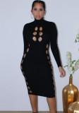 Women's Ribbed Perforated Dress