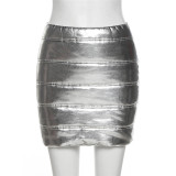 Spring Women'S Fashion Bright Color High Waist Slim Bodycon Skirt