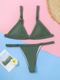 Women Sexy Solid Backless Bikini Two Pieces swimwear