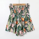 Women Fashion Print Tank Pleated Skirt swimwear