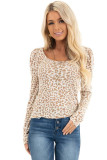 Autumn/Winter Leopard Print Shrug Basic T-Shirt