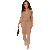 Women's Spring Summer Casual Suit Tank Top Trousers Two-Piece Set