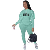 Women's Fashion Casual Print Tracksuit Two-Piece Set