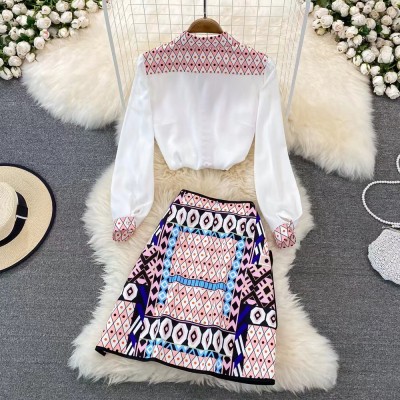 women's two piece long sleeve skirt set