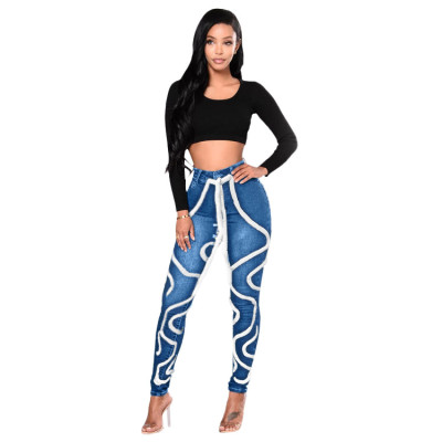 Women Fashion Stretch Wash Denim Pant