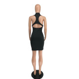 Women'S Summer Sexy Low Back Crossover Sleeveless Bodycon Dress