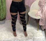 Women'S Clothing Hollow Out Patchwork Sexy Pants