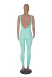 Ladies' Fashion Solid Color Low Back Sleeveless Slim Fit Jumpsuit