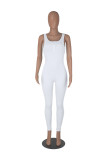 Ladies' Fashion Solid Color Low Back Sleeveless Slim Fit Jumpsuit