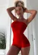 Women'S Summer Clothes Solid Color Chest Wrap Strapless Shorts Nightclub Jumpsuit