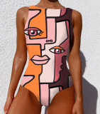 Women Art Print One-piece Swimwear