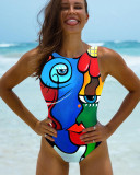 Women Art Print One-piece Swimwear