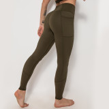 Patchwork Pocket Plus Size Reversible Nylon High Stretch Athletic High Waist Butt Lift Tight Fitting Yoga Pants Women