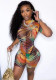 Women's Casual Fashion Sexy Multicolor Stripe Print Jumpsuit