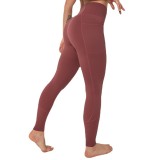 Patchwork Pocket Plus Size Reversible Nylon High Stretch Athletic High Waist Butt Lift Tight Fitting Yoga Pants Women