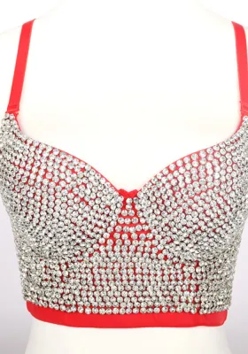 Beaded Bra Fashion Camisole Outdoor Wear Diamond Strapless Top Tank Bra