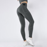 Patchwork Pocket Plus Size Reversible Nylon High Stretch Athletic High Waist Butt Lift Tight Fitting Yoga Pants Women