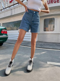 Trendy Loose Casual Women'S Denim Shorts High Rise Relaxed Slim Fit Short Jeans