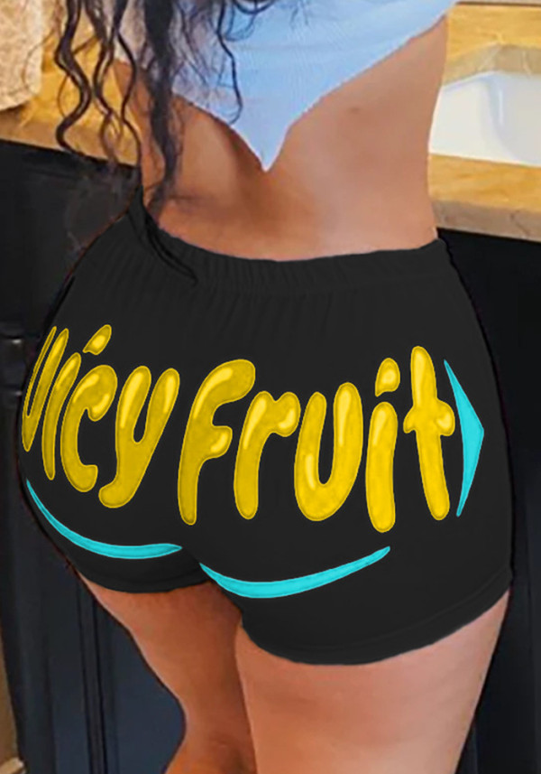 Women'S Sexy Tight Fitting Shorts Graphic Print Homewear Shorts Yoga Pants