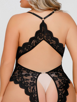 Pus Size Women Lace One-Piece Sexy Lingerie