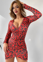 Women's Bodycon V Neck Tight Fitting Sexy Cropped Dress