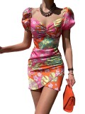 Women's Print Bodycon Sexy Fit Print Dress