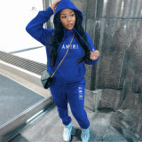 Spring Fleece Hoodies Pants Set Casual Two Piece Tracksuit