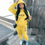 Spring Fleece Hoodies Pants Set Casual Two Piece Tracksuit