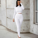 Sport Long Sleeve Two Piece Spring Women'S Fashion Casual Pants Set