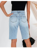 Women Summer Stretch Ripped Denim Shorts